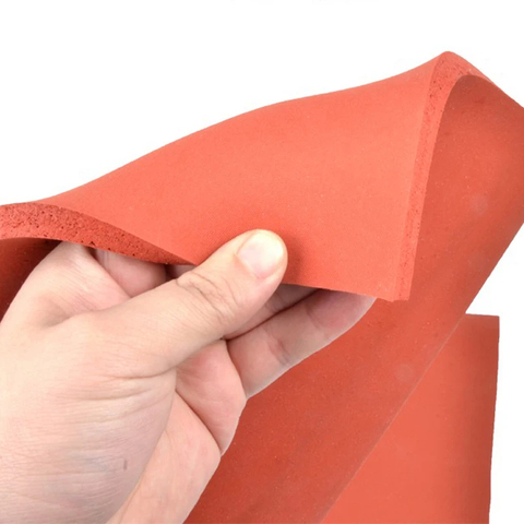 1/2/3/4/5mm Adhesive Silione Foam Rubber Sheet Closed Cell Silicon Sponge Sheet High Temps Resist Red Mat