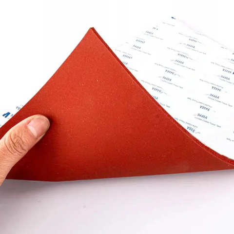 Factory Wholesale 1-5mm Adhesive Silione Foam Sheet Closed Cell Silicon Sponge Sheet High Temps Resist Red Mat