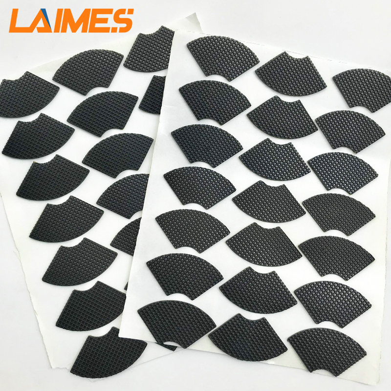 Custom Size Black Mesh Silicone Rubber Gasket Rubber Pad Self Adhesive Anti Slip Rubber Foot Pad 3m Back Adhesive Pad