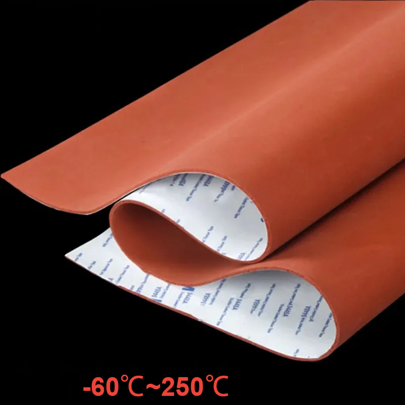 Factory Wholesale 1-5mm Adhesive Silione Foam Sheet Closed Cell Silicon Sponge Sheet High Temps Resist Red Mat