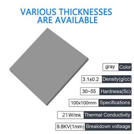 Customized Professional Thin Silicone Thermal Gap Pad Efficient Heat Dissipation Electronics Applications