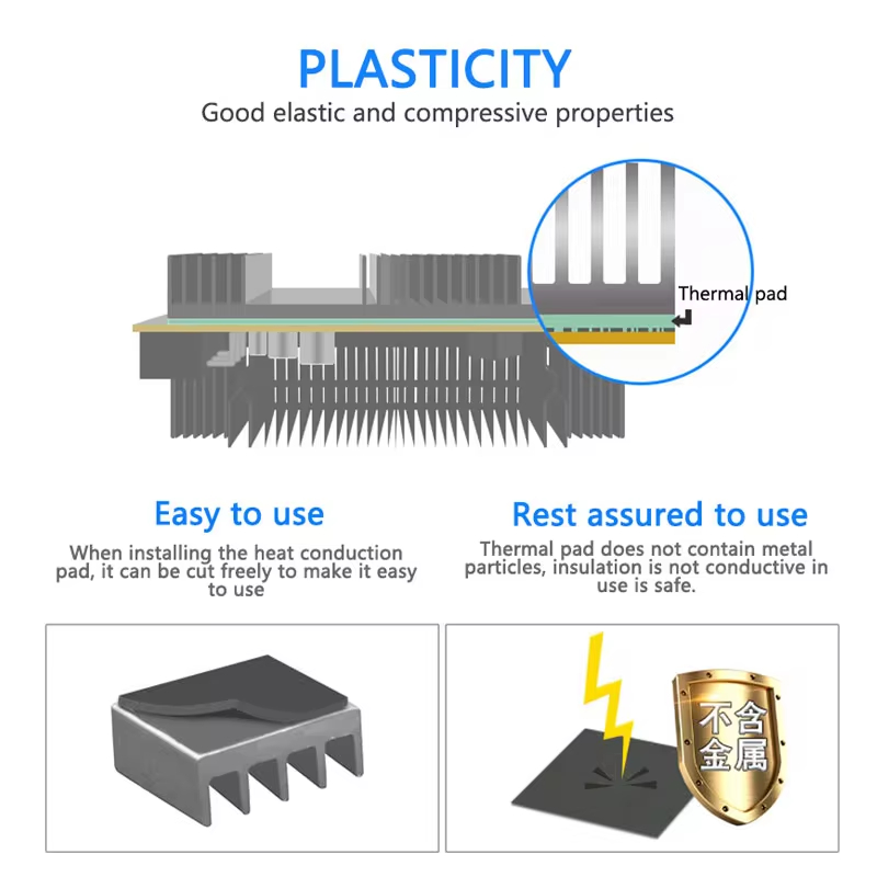 Customized Professional Thin Silicone Thermal Gap Pad Efficient Heat Dissipation Electronics Applications