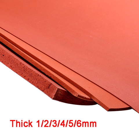 Red High Temp 1mm-8mm Heat Press Silicone Sponge Foam Sheet Plate